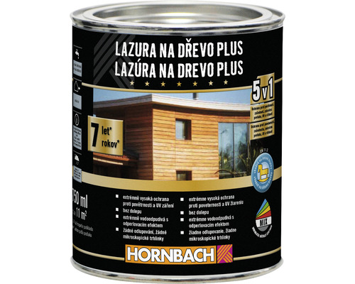 Lazura na dřevo Hornbach Plus 0,75 l stříbrošedá