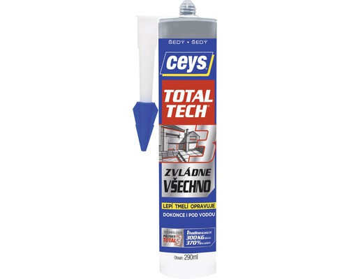 Lepidlo a tmel Ceys Total Tech express šedý 290 ml Ceys Total Tech lepicí a těsnicí tmel, 290 ml
