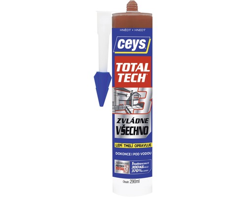 Lepidlo a tmel Ceys Total Tech express hnědý 290 ml Kartuše s tmelem Ceys Total Tech, 290 ml