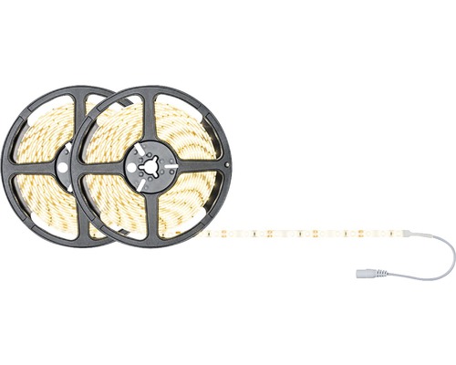 Dva LED pásky na cívkách s připojovacím kabelem.