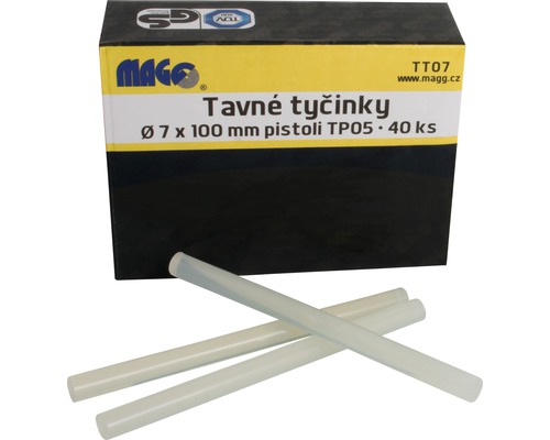 Tavné tyčinky 7 x 100 milimetrů, 40 kusů, do lepicí pistole
