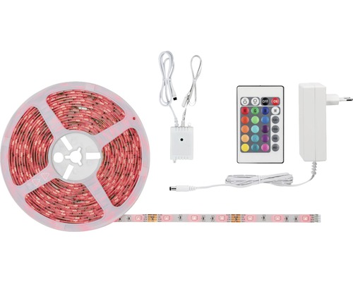 LED pásek na cívce s dálkovým ovládáním a napájecím zdrojem
