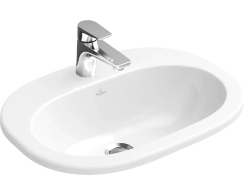 Zápustné umyvadlo Villeroy & Boch sanitární keramika bílá 56 x 40,5 41615601 Keramické umyvadlo s vodovodní baterií