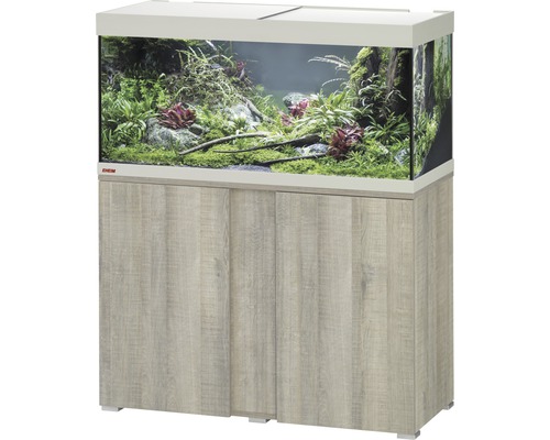 Akvarijní set EHEIM Vivaline 180 LED s osvětlením, topítkem, filtrem a skříňkou, dub šedý