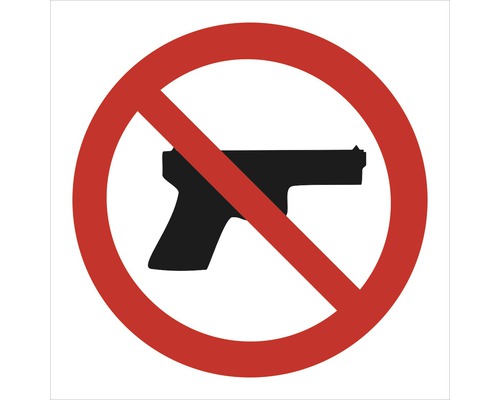 Samolepka - "Zákaz vstupu se zbraní" - 92x92 mm