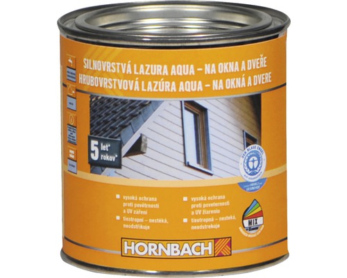 Lazura na dřevo Hornbach Aqua silnovrstvá 0,375 l bezbarvá Lazura na dřevo na okna a dveře v plechovce