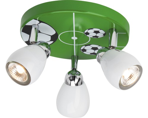 LED stropní svítidlo Brilliant SOCCER GU10 3x2,5 W 3x250 lm 3000 K motiv fotbal Stropní svítidlo s motivem fotbalového hřiště a třemi světly