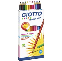 Giotto Elios Triangular barevné tužky, 12 kusů, bez dřeva