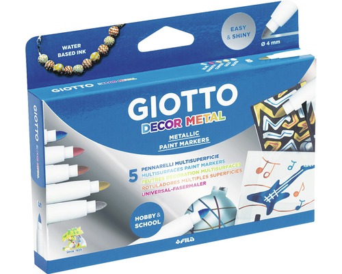 Sada metalických popisovačů Giotto Decor Metal, 5 kusů