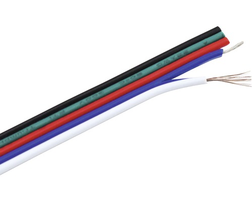 Plochý kabel RGB 5 x 0,3 mm2, AWG24