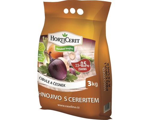 Hnojivo pro cibuli a česnek s cereritem Horticerit 3 kg