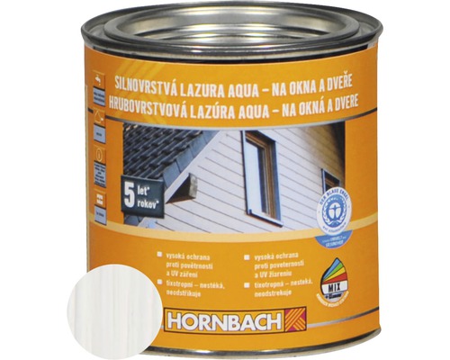 Lazura na dřevo Hornbach Aqua silnovrstvá 0,75 l bílá