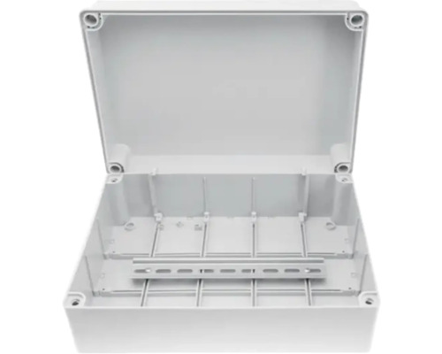 Otevřená rozvodná skříň s montážní lištou