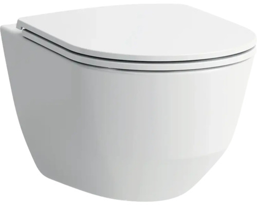 Závěsné WC set LAUFEN Pro bez splachovacího kruhu bílá vč. WC prkénka H8669570000001
