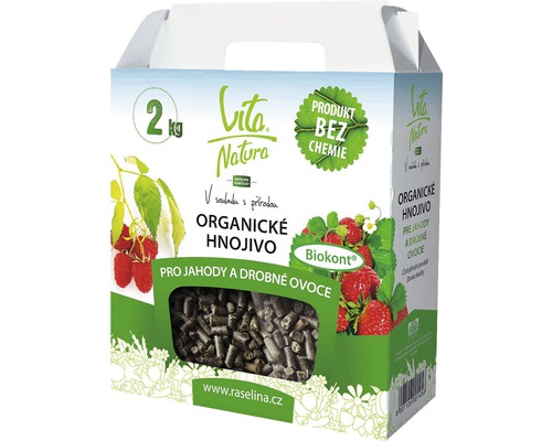 Hnojivo pro jahody a drobné ovoce organické Vita Natura 2 kg Vita Natura organické hnojivo pro jahody a drobné ovoce v dvoukilogramovém balení