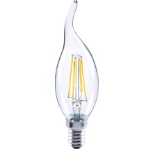 Žárovka svíčkového typu s LED vláknem v čirém skle