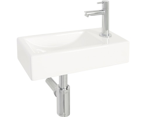 Keramické umyvadlo s baterií a sifonem