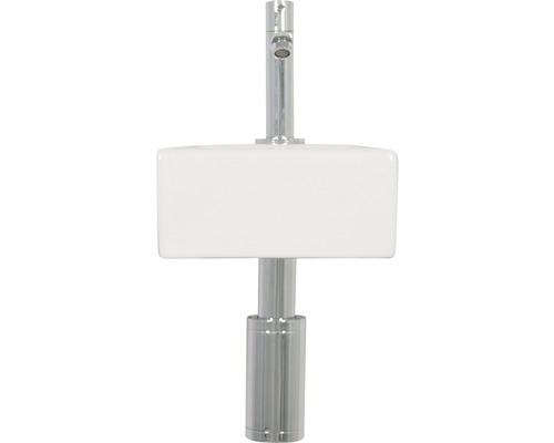 Umyvadlo s baterií z keramiky a kovu