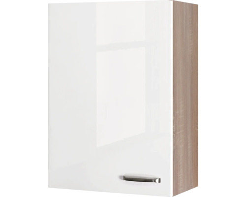 Kuchyňská skříňka horní s dvířky Flex Well Valero 60x89 cm bílá vysoce lesklá Závěsná kuchyňská skříňka s dvířky a úchytkou