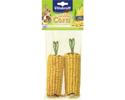 Pamlsky pro hlodavce, kukuřičný klas Vitakraft Golden Korn, 2 ks, 200 g Pamlsky pro hlodavce, kukuřičný klas Vitakraft Golden Korn, 2 ks, 200 g