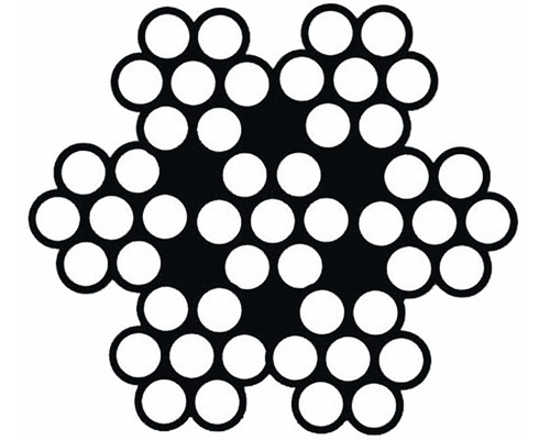 Průřez ocelového lana