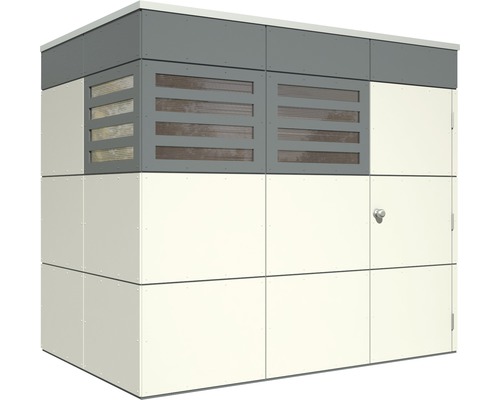 Zahradní domek s dveřmi a větracími mřížkami