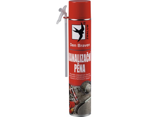 Montážní pěna PUR DEN BRAVEN kanalizační trubičková 750 ml Den Braven kanalizační pěna, dóza