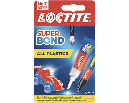Vteřinové lepidlo LOCTITE Super Bond Ultra Plastik 2g 4ml Loctite Super Bond lepidlo na všechny plasty s aktivačním perem