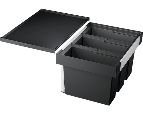 Systém třídění odpadu se třemi nádobami a víkem pro montáž do kuchyně