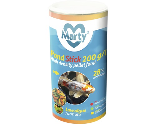 Krmivo pro jezírkové ryby MARTY PondStick 200 g/l 1 l (200 g) Marty Tyčinky do jezírka 200 g/l, peletové krmivo s vysokou hustotou