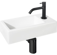 Obdélníkové keramické umyvadlo na desku s vodovodní baterií