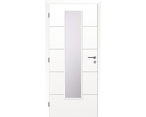 Interiérové dveře Solodoor Snow 8 prosklené 70 L bílá (VÝROBA NA OBJEDNÁVKU) Bílé interiérové dveře se skleněnou výplní a vodorovnými ozdobnými liniemi
