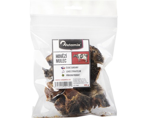 Hovězí mulec pamlsky pro psy v průhledném obalu