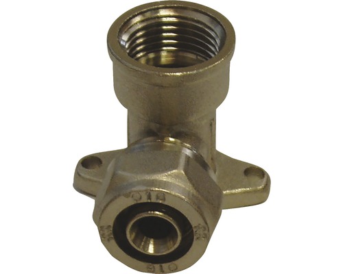 Rohový šroubový spoj s nástěnnou deskou pro sanitární účely a topení