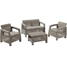 Zahradní nábytek set se dvěma křesly, pohovkou a stolem