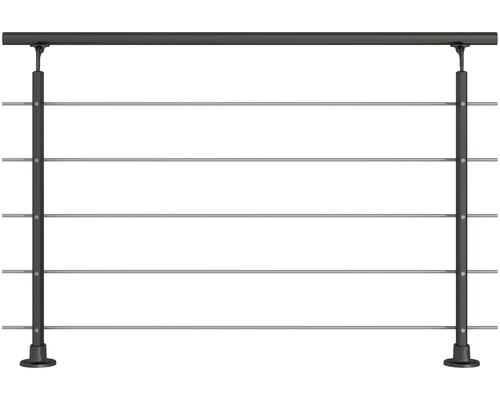 Zábradlový set Pertura 1500 mm pro montáž do podlahy, antracit (19)