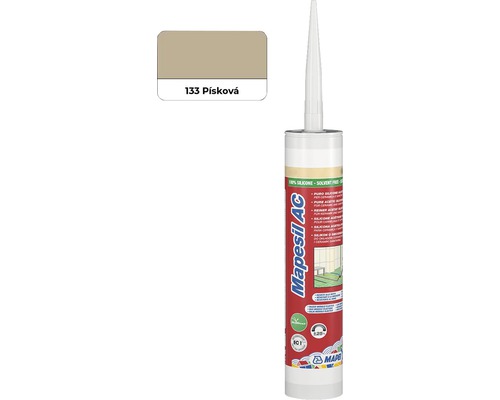 Sanitární silikon MAPEI Mapesil AC 133 písková 310 ml Tuba sanitárního silikonu Mapesil AC 133 Písková