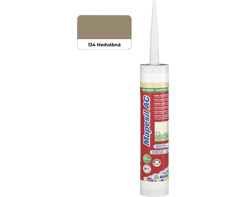 Sanitární silikon MAPEI Mapesil AC 134 hedvábná 310 ml Kartuše spárovacího tmelu Mapesil AC 134 Hedvábná