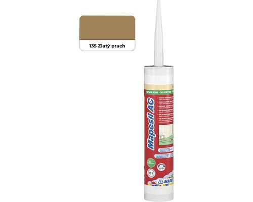 Sanitární silikon MAPEI Mapesil AC 135 zlatý prach 310 ml Mapesil AC silikon, odstín zlatý prach