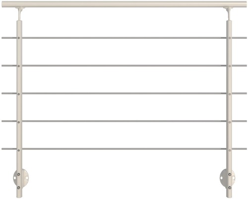 Kompletní hliníkové zábradlí Pertura s pěti nerezovými tyčemi pro boční montáž 1,5 m