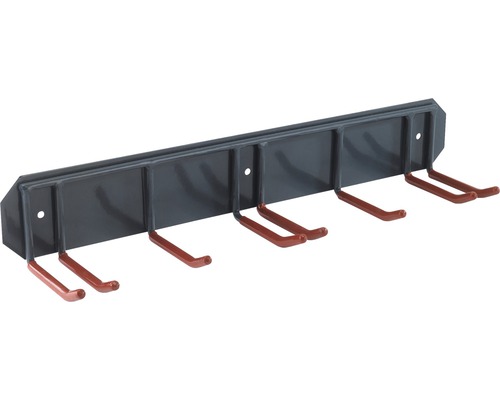 Držák na nářadí s pěti háčky pro montáž na stěnu