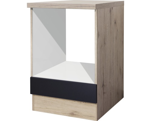 Kuchyňská skříňka na vestavnou troubu Flex Well Santo šířka 60 cm antracit Spodní kuchyňská skříňka s otevřenou přihrádkou a zásuvkou