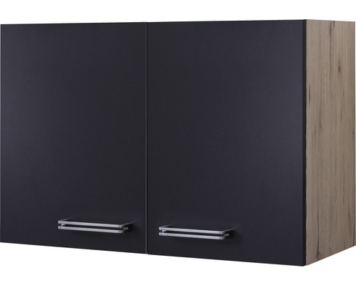 Kuchyňská skříňka horní s dvířky Flex Well Santo šířka 80 cm antracit Kuchyňská závěsná skříňka se dvěma dvířky a kovovými úchyty
