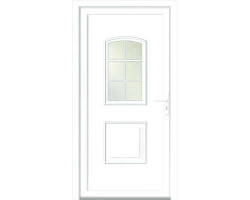 Bílé vchodové dveře se skleněnou výplní
