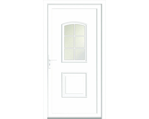 Bílé vchodové dveře se skleněnou výplní