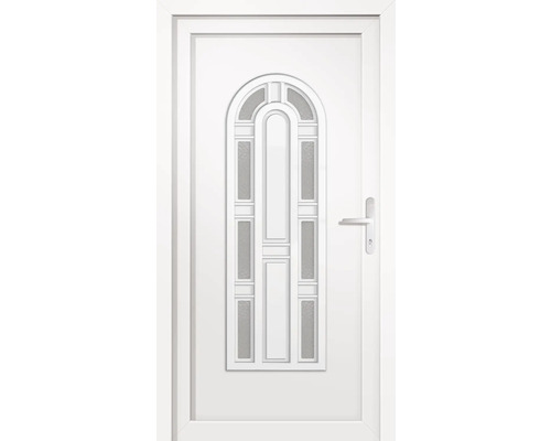 Bílé vchodové dveře se skleněnou výplní