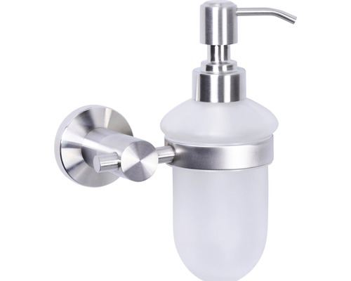 Nástěnný dávkovač mýdla z nerezové oceli a skla
