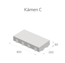 Dlažební kámen Kámen C s rozměry