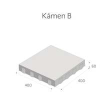Dlažební kámen o rozměrech 400 x 400 x 60 milimetrů