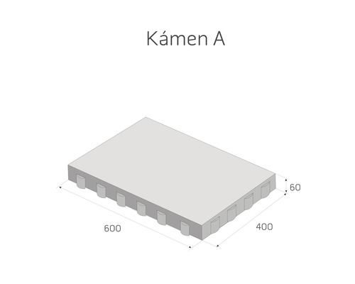 Obrázek dlažebního kamene o rozměrech 600 x 400 x 60 mm